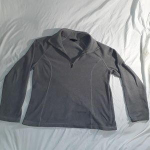 Lands End Grey Zip Neck Sweater Zise M 10-12